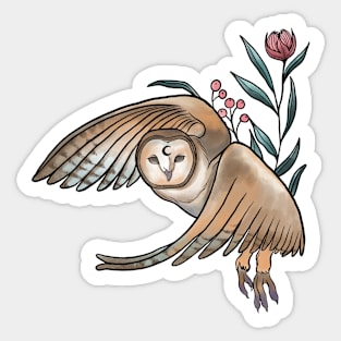 Flying owl design Sticker